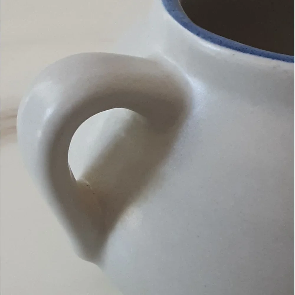 Pfaltzgraff Yorktowne Blue Floral Stoneware Gravy Boat | Creamer Pitcher - Vtg